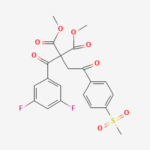 molecular formula C21H18F2O8S B1384741 1,3-dimethyl 2-(3,5-difluorobenzoyl)-2-[2-(4-methanesulfonylphenyl)-2-oxoethyl]propanedioate CAS No. 1048912-57-7