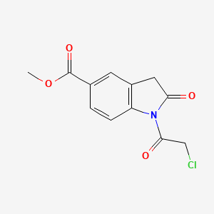 molecular formula C12H10ClNO4 B13847416 Methyl 1-(2-Chloroacetyl)-2-oxoindoline-5-carboxylate 