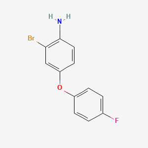 molecular formula C12H9BrFNO B13847431 2-Bromo-4-(4-fluorophenoxy)aniline 