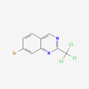 molecular formula C9H4BrCl3N2 B13847447 7-Bromo-2-(trichloromethyl)quinazoline 