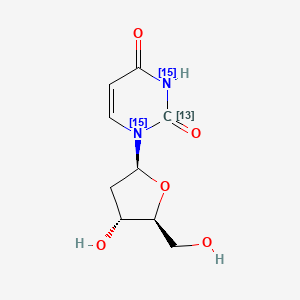 molecular formula C9H12N2O5 B13847514 2'-Deoxy L-Uridine-13C,15N2 
