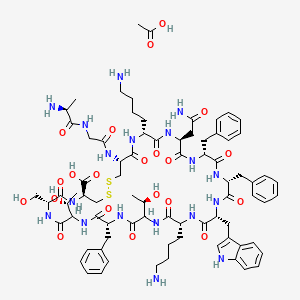 molecular formula C78H108N18O21S2 B13847576 H-Ala-Gly-Cys(1)-D-Lys-Asn-D-Phe-D-Phe-D-Trp-D-Lys-DL-Thr-D-Phe-DL-Thr-D-Ser-D-Cys(1)-OH.CH3CO2H 