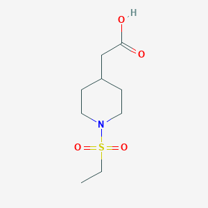 molecular formula C9H17NO4S B1384762 (1-Ethanesulfonyl-piperidin-4-yl)-acetic acid CAS No. 1030420-97-3