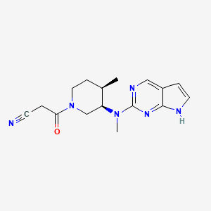 molecular formula C16H20N6O B13847666 N-Methyl-N-(3R,4R)-1-cyanoacetyl-4-methylpiperidin-3-yl-7-deazapurine-2-amine 