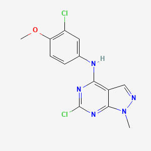 molecular formula C13H11Cl2N5O B1384769 6-chloro-N-(3-chloro-4-methoxyphenyl)-1-methyl-1H-pyrazolo[3,4-d]pyrimidin-4-amine CAS No. 1040662-49-4