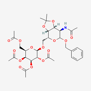 molecular formula C32H43NO15 B1384772 2-(Acetylamino)-1-O-benzyl-2-deoxy-3,4-O-isopropylidene-6-O-(2,3,4,6-tetra-O-acetyl-b-D-galactopyranosyl)-D-galactopyranoside CAS No. 352273-66-6