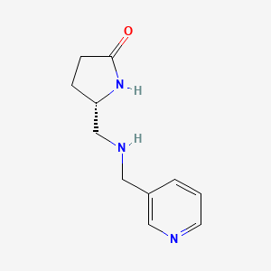 molecular formula C11H15N3O B1384774 (5S)-5-{[(pyridin-3-ylmethyl)amino]methyl}pyrrolidin-2-one CAS No. 1177324-22-9