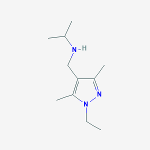molecular formula C11H21N3 B1384778 N-[(1-Ethyl-3,5-dimethyl-1H-pyrazol-4-YL)methyl]-N-isopropylamine CAS No. 1156283-58-7