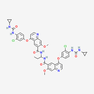 molecular formula C45H42Cl2N8O8 B13847797 N,N'-(propane-1,1-diyl)bis(4-(3-chloro-4-(3-cyclopropylureido)phenoxy)-7-methoxyquinoline-6-carboxamide) 