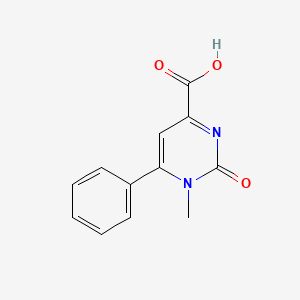 molecular formula C12H10N2O3 B1384782 1-Methyl-2-oxo-6-phenyl-1,2-dihydropyrimidine-4-carboxylic acid CAS No. 1048922-47-9