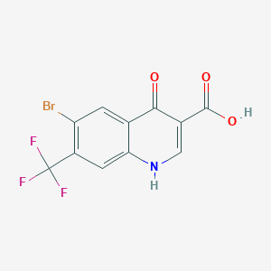 molecular formula C11H5BrF3NO3 B1384783 6-Bromo-4-hydroxy-7-(trifluoromethyl)quinoline-3-carboxylic acid CAS No. 1065093-93-7