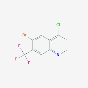molecular formula C10H4BrClF3N B1384786 6-Bromo-4-chloro-7-(trifluoromethyl)quinoline CAS No. 1065093-36-8