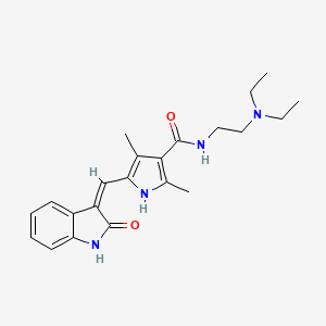 molecular formula C22H28N4O2 B13847884 N-[2-(diethylamino)ethyl]-2,4-dimethyl-5-{[(3Z)-2-oxo-2,3-dihydro-1H-indol-3-ylidene]methyl}-1H-pyrrole-3-carboxamide CAS No. 326914-09-4