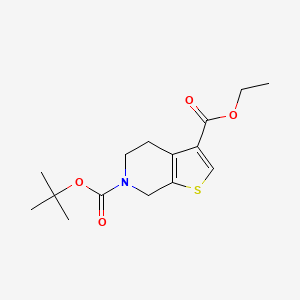 molecular formula C15H21NO4S B1384791 6-叔丁基 3-乙基 4,5-二氢噻吩并[2,3-c]吡啶-3,6(7H)-二羧酸盐 CAS No. 936497-88-0