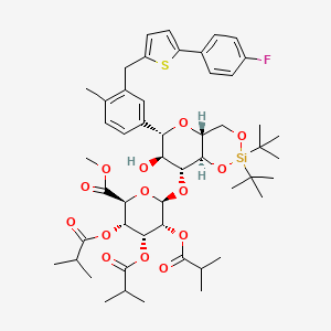 molecular formula C51H69FO14SSi B13847947 Methyl 2,3,4-Tri-O-isobutyryl 4,6-O-[Bis(1,1-dimethylethyl)silylene]-canagliflozin 3-Glucuronide 