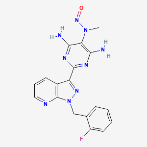 molecular formula C18H16FN9O B13847977 N-(4,6-diamino-2-(1-(2-fluorobenzyl)-1H-pyrazolo[3,4-b] pyridin-3-yl)pyrimidin-5-yl)-N-methylnitrous amide 