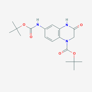 molecular formula C18H25N3O5 B1384800 4-Boc-7-Bocamino-3,4-dihydroquinoxalin-2-one CAS No. 959246-52-7