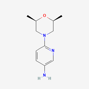 molecular formula C11H17N3O B1384804 6-((2S,6R)-2,6-dimethylmorpholino)pyridin-3-amine CAS No. 956699-06-2