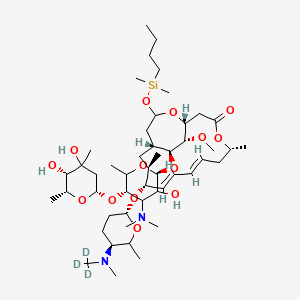 molecular formula C49H88N2O14Si B13848068 4,17-Dioxabicyclo[12.3.2]nonadecane-18-O-tert-butyldimethylsilyl Spiramycin I-d3 