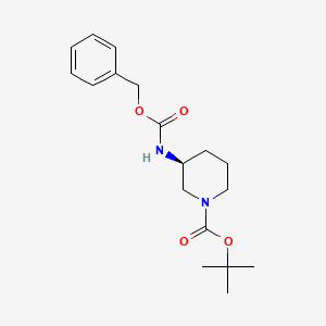 molecular formula C18H26N2O4 B1384808 (S)-Tert-butyl 3-(((benzyloxy)carbonyl)amino)piperidine-1-carboxylate CAS No. 1002360-09-9