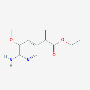 molecular formula C11H16N2O3 B13848113 Ethyl 2-(6-amino-5-methoxypyridin-3-yl)propanoate 