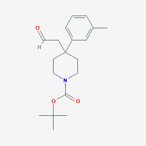 molecular formula C19H27NO3 B13848151 Tert-butyl 4-(3-methylphenyl)-4-(2-oxoethyl)piperidine-1-carboxylate 