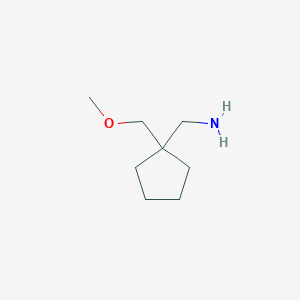 molecular formula C8H17NO B1384820 1-[1-(Methoxymethyl)cyclopentyl]methanamine CAS No. 1134331-36-4