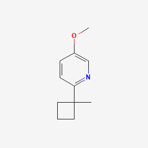 molecular formula C11H15NO B13848444 5-Methoxy-2-(1-methylcyclobutyl)pyridine 