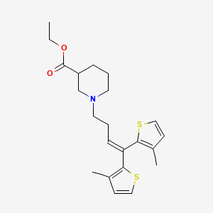 molecular formula C22H29NO2S2 B13848464 Ethyl 1-(4,4-bis(3-methylthiophen-2-yl)but-3-enyl)piperidine-3-carboxylate 