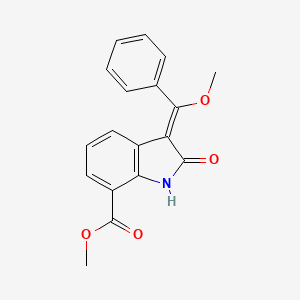 molecular formula C18H15NO4 B13848466 Methyl (Z)-3-(Methoxy(phenyl)methylene)-2-oxoindoline-7-carboxylate 