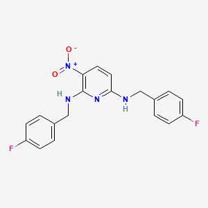 molecular formula C19H16F2N4O2 B13848479 N'N-2,6-Bis(4-fluorobenzyl)-3-nitro-pyridine-2,6-diamine 