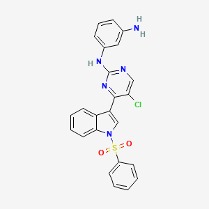 molecular formula C24H18ClN5O2S B13848515 N1-(5-chloro-4-(1-(phenylsulfonyl)-1H-indol-3-yl)pyrimidin-2-yl)benzene-1,3-diamine 
