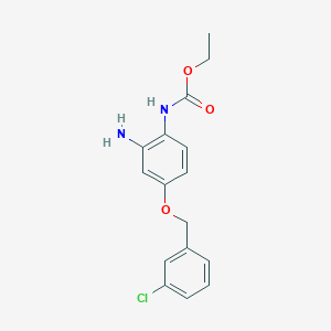 molecular formula C16H17ClN2O3 B13848590 ethyl N-[2-amino-4-[(3-chlorophenyl)methoxy]phenyl]carbamate 