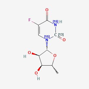 molecular formula C9H11FN2O5 B13848605 5'-Deoxyfluorouridine-13C,15N2 