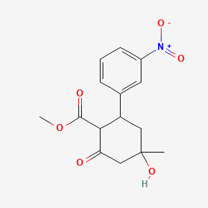 molecular formula C15H17NO6 B13848614 Methyl 4-Hydroxy-4-methyl-2-(3-nitrophenyl)-6-oxocyclohexanecarboxylate(Mixture of Diastereomers) 