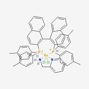 molecular formula C54H50Cl2N2P2Ru+2 B13848702 Dichloro[(R)-(+)-2,2'-bis(di-p-tolylphosphino)-1,1'-binaphthyl](2-aminomethylpyridine)ruthenium(II) 