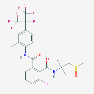 molecular formula C23H22F7IN2O3S B13848922 N2-[1,1-Dimethyl-2-(methylsulfinyl)ethyl]-3-iodo-N1-[2-methyl-4-[1,2,2,2-tetrafluoro-1-(trifluoromethyl)ethyl]phenyl]-1,2-benzenedicarboxamide CAS No. 272451-69-1