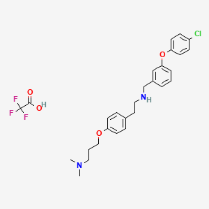 molecular formula C28H32ClF3N2O4 B13848933 N-[[3-(4-Chlorophenoxy)phenyl]methyl]-4-[3-(dimethylamino)propoxy]benzeneethanamine Trifluoroacetate 