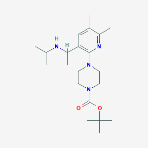 molecular formula C21H36N4O2 B13848952 Tert-butyl 4-[5,6-dimethyl-3-[1-(propan-2-ylamino)ethyl]pyridin-2-yl]piperazine-1-carboxylate 