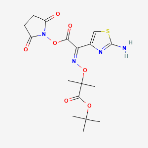 molecular formula C17H22N4O7S B13848965 tert-Butyl (Z)-2-(((1-(2-aminothiazol-4-yl)-2-((2,5-dioxopyrrolidin-1-yl)oxy)-2-oxoethylidene)amino)oxy)-2-methylpropanoate 