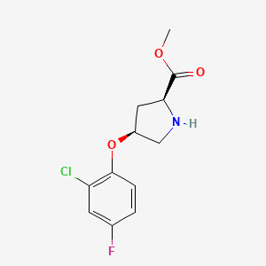 molecular formula C12H13ClFNO3 B1384899 Methyl (2S,4S)-4-(2-chloro-4-fluorophenoxy)-2-pyrrolidinecarboxylate CAS No. 1217704-47-6