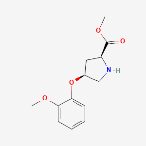 molecular formula C13H17NO4 B1384900 Methyl (2S,4S)-4-(2-methoxyphenoxy)-2-pyrrolidinecarboxylate CAS No. 1217782-72-3