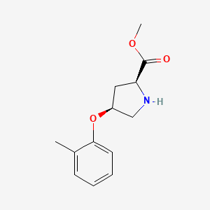 molecular formula C13H17NO3 B1384907 Methyl (2S,4S)-4-(2-methylphenoxy)-2-pyrrolidinecarboxylate CAS No. 1217637-85-8