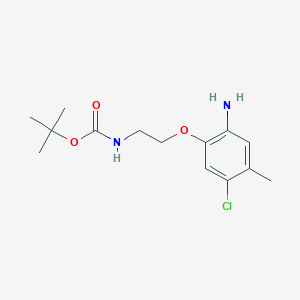 molecular formula C14H21ClN2O3 B13849099 tert-butyl N-[2-(2-amino-5-chloro-4-methylphenoxy)ethyl]carbamate 