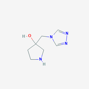 molecular formula C7H12N4O B13849178 3-(1,2,4-Triazol-4-ylmethyl)pyrrolidin-3-ol 