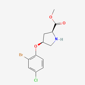 molecular formula C12H13BrClNO3 B1384931 methyl (2S,4S)-4-(2-bromo-4-chlorophenoxy)pyrrolidine-2-carboxylate CAS No. 1217842-35-7
