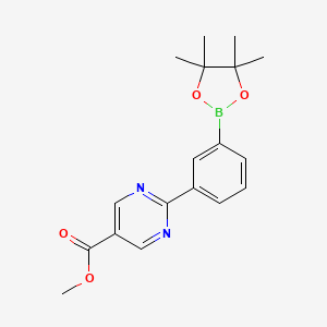 molecular formula C18H21BN2O4 B13849312 Methyl 2-[3-(4,4,5,5-tetramethyl-1,3,2-dioxaborolan-2-yl)phenyl]pyrimidine-5-carboxylate 