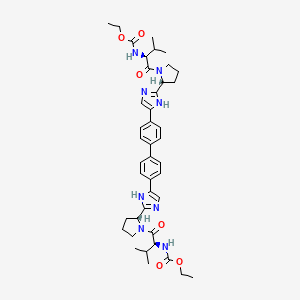 molecular formula C42H54N8O6 B13849337 Diethyl (2S,2'S)-1,1'-((2S,2'S)-2,2'-(4,4'-(biphenyl-4,4'-diyl)bis(1H-imidazole-4,2-diyl))bis(pyrrolidine-2,1-diyl))bis(3-methyl-1-oxobutane-2,1-diyl)dicarbamate 