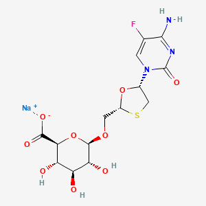 molecular formula C14H17FN3NaO9S B13849418 Emtricitabine O-Beta-D-Glucuronide Sodium Salt 