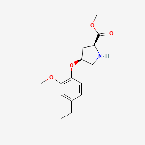 molecular formula C16H23NO4 B1384952 Methyl (2S,4S)-4-(2-methoxy-4-propylphenoxy)-2-pyrrolidinecarboxylate CAS No. 1217673-24-9